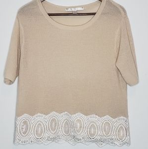 lauren conrad lace trim Sweater Small